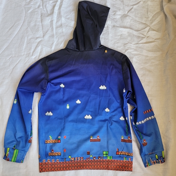 Mario Brothers Video Game Scene Graphic Hoodie - Picture 4 of 4